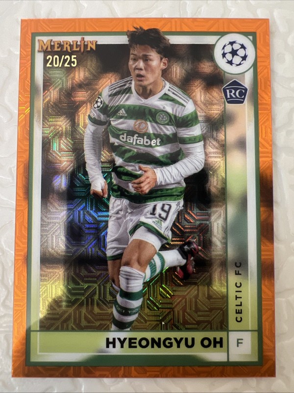 HYEONGYU ON - ROOKIE ORANGE MOJO #/25 - 22-23 MERLIN CHROME UEFA