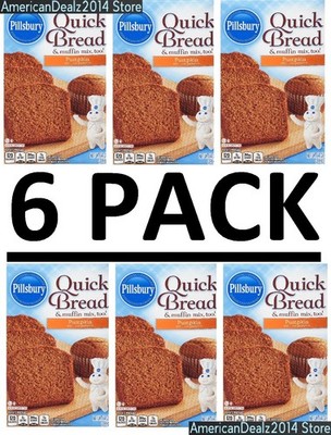 6 PACK - Pillsbury Pumpkin Quick Bread & Muffin Mix 14 oz (Total 84 oz)