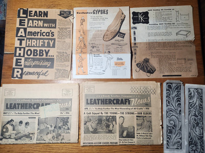 7 pc Tandy Leather 1956 Apr May Leathercraft News Kit Brochures Manuals Pattern