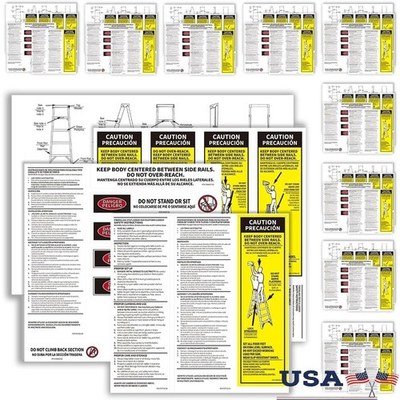 #ad Fiberglass Step Ladder Safety Labels Weather Resistant Stickers 1A 300 Capacity $39.42