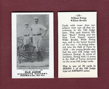 1887-90 Old Judge N172: BUCK EWING, Giants HOF REPRINT with mascot W. Breslin