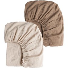 2 PCS Muslin Fitted Crib Sheets 100 Cotton Baby Crib Sheets for Standard Cri...