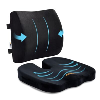 Seat Cushion & Lumbar Support Pillow for Office Chair, Help Relieve Pain of Back