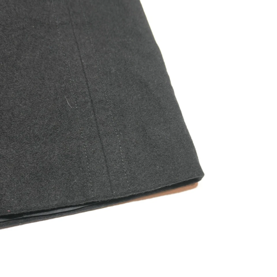 J. Falda corta recta Crew para mujer 8 lana pura negra tiro alto elegante informal Foto 3 de 4