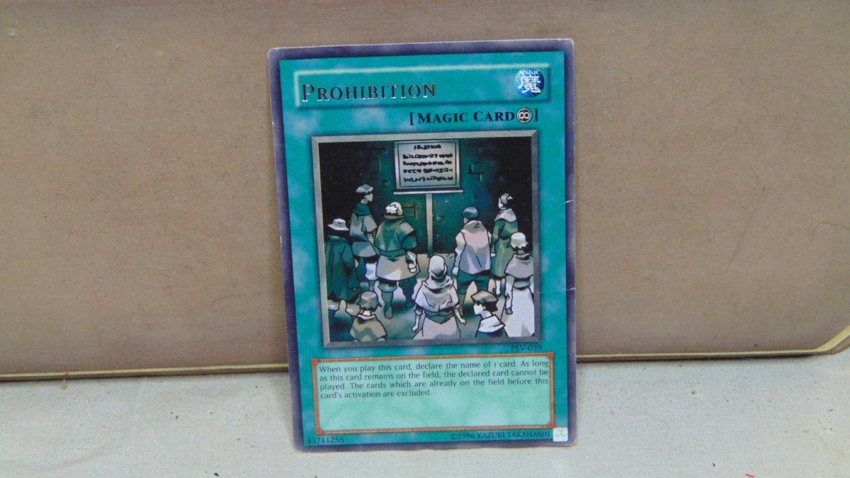 prohibition yugioh card Amazon.com: Yu-Gi-Oh! - Prohibition (PSV-039) - Pharaohs Servant -  Unlimited Edition main image 1
