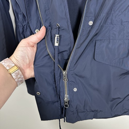 J.Jill Large Petite Navy Blue Fully Lined Windbreaker Full Zip Snap Front Jacket - Picture 6 of 11