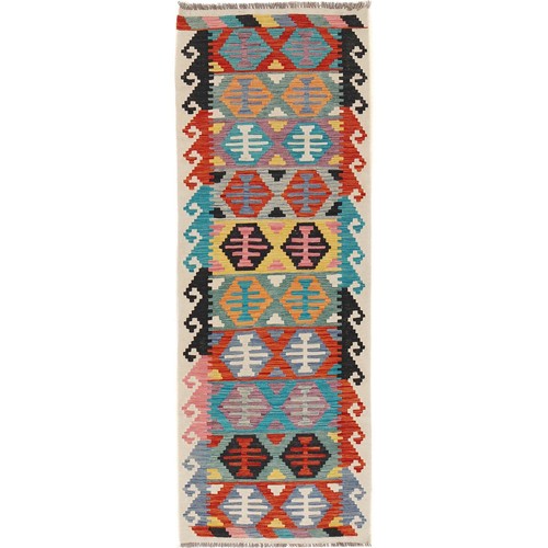 Entryway Runner Hand Woven Traditional Kilim Runner Knotted Rug 2'7x8'0ft B29515