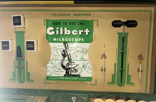 1938 A.C. Gilbert Number 8 Microscope Set in cardboard box. Excellent condition - Picture 5 of 6