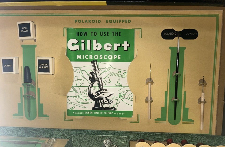 1938 A.C. Gilbert Number 8 Microscope Set in cardboard box. Excellent ...