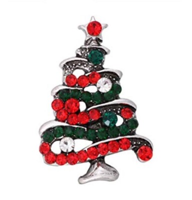 Snap Jewelry Rhinestone Christmas Tree 18-20mm Fits Ginger Charms Accessories   