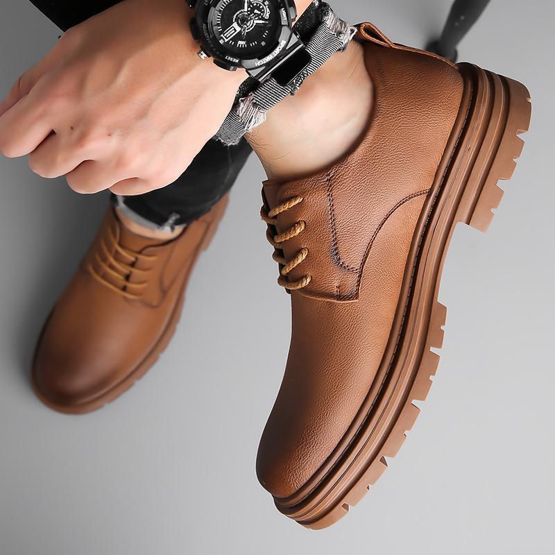 SAOLA Scarpe da uomo britanniche formal business pump casual con suola spessa tinta unita