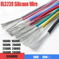 UL3239 Silicone Flexible Cable Tinned Copper Wire 3KV High Voltage Wire 14-30AWG
