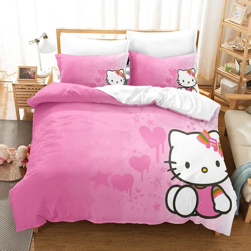 Hello@Kitty Set Biancheria da Letto Bambini Donna Ragazze Camera #Copripiumino Federa Set UK - Foto 5 di 47