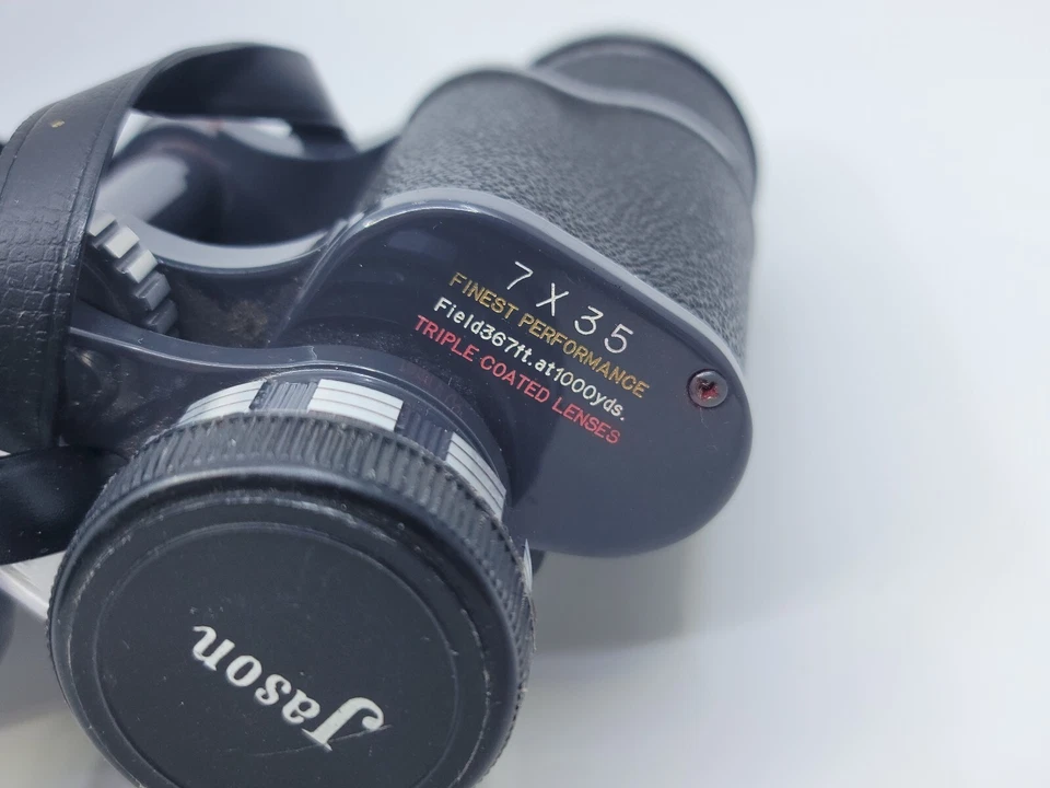 Vintage Jason 7x35 Extra Wide Angle 525 ft. at 1000 yds. Binoculars W/ Case - Image 3 of 3