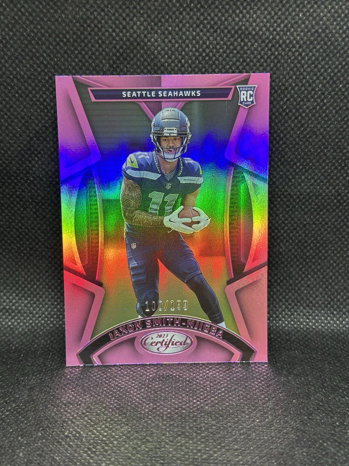 2023 Panini Certified Jaxon Smith-Njogba Rookies Pink /199 #112 Seahawks