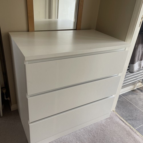 ikea malm chest of 3 drawers white eBay