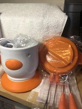 Velata Fun Fondue Warmer With Fondue Forks Clementine Pedestal Never Used