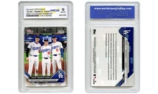 2025 MLB #7 Topps OHTANI / YAMAMOTO / SASAKI Japan Trio Dodgers Debut GEM MT 10