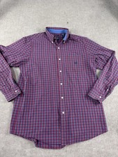 Chaps Long Sleeve Dress Shirt Plaid Button Up Size Large