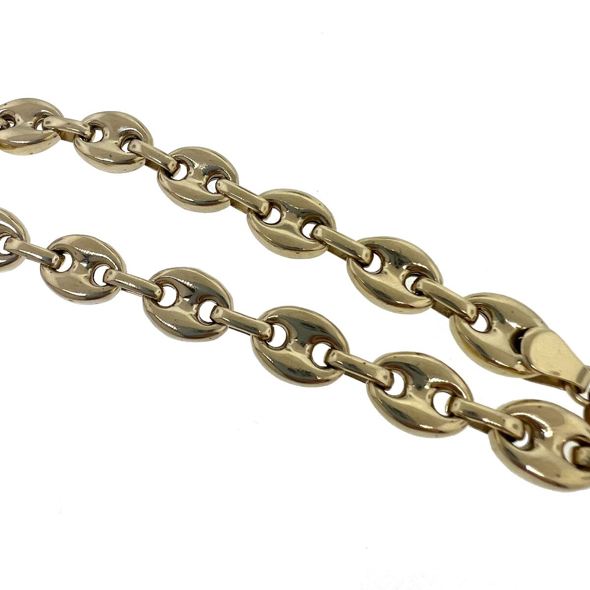14k Yellow Gold Men's Gucci Link Chain Bracelet Gem