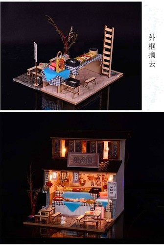 Diorama Miniature House Building Model Set LED Lighting Scene Display Model Gift - Picture 242 of 262