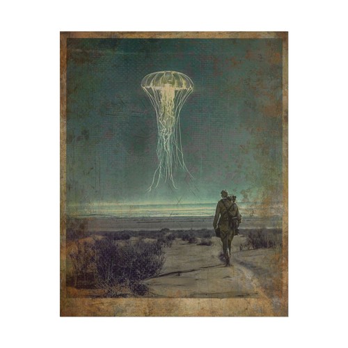 Vintage JELLYFISH UFO Wall Art, Sci-fi Military Decor, Nautical USO Navy Gift - Picture 18 of 18