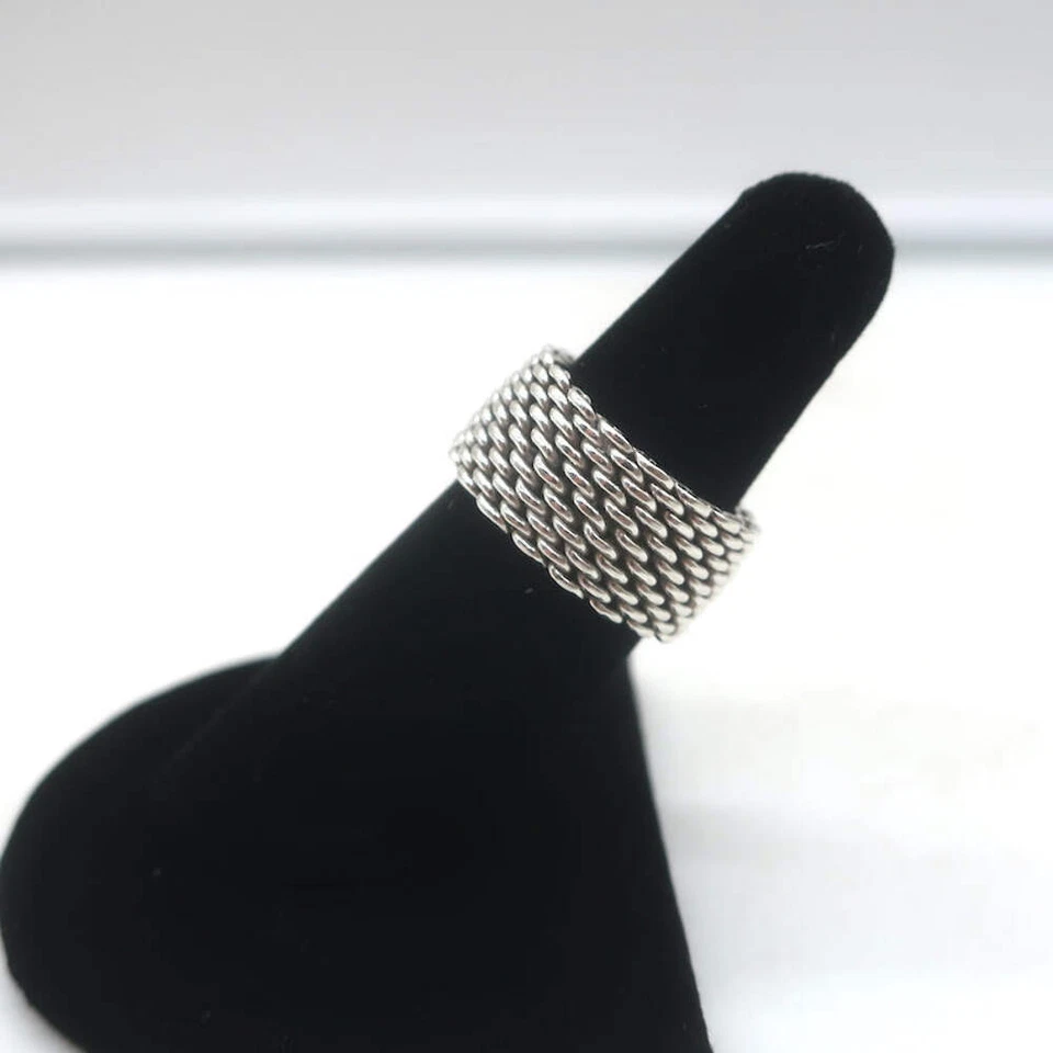 蒂芙尼 Somerset 网眼戒指纯银 6 码 — 第 2/4 张图片