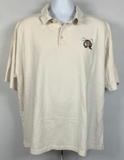 Warner Bros Embroidered Tazmanian Devil Taz Polo Shirt XL Tan Cotton
