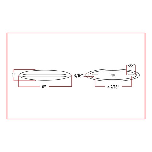 Slim Flatline 1" x 6" Marker Light - Red LED/Red Lens - Picture 3 of 3