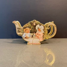 Vintage 1983 Tea Set Tea Pot Gold Miniature Complete B. SHACKMAN & CO. Girl Gift