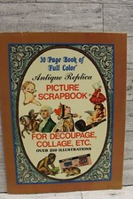 Antique Replica Picture Scrapbook for Decoupage, Collage, Etc. - 30 Page - Color