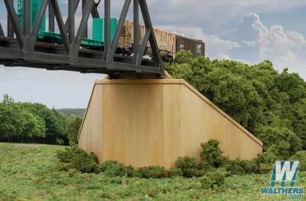 Walthers 933-3881 Bridge Abutment 2-Pack Kit N Scale Train - Image 2 of 2