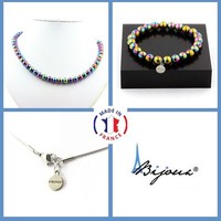 ParüRe Schmuck Armband Halskette Perlen HäMatit Mehrfarbig 8 Mm. GrößE Personn