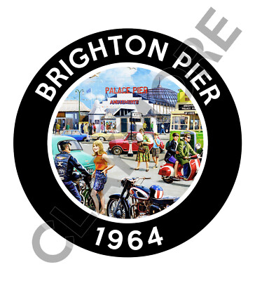 BRIGHTON MODS ROCKERS 1964 EAST SUSSEX Auto Aufkleber Camper Van Motorrad LKW