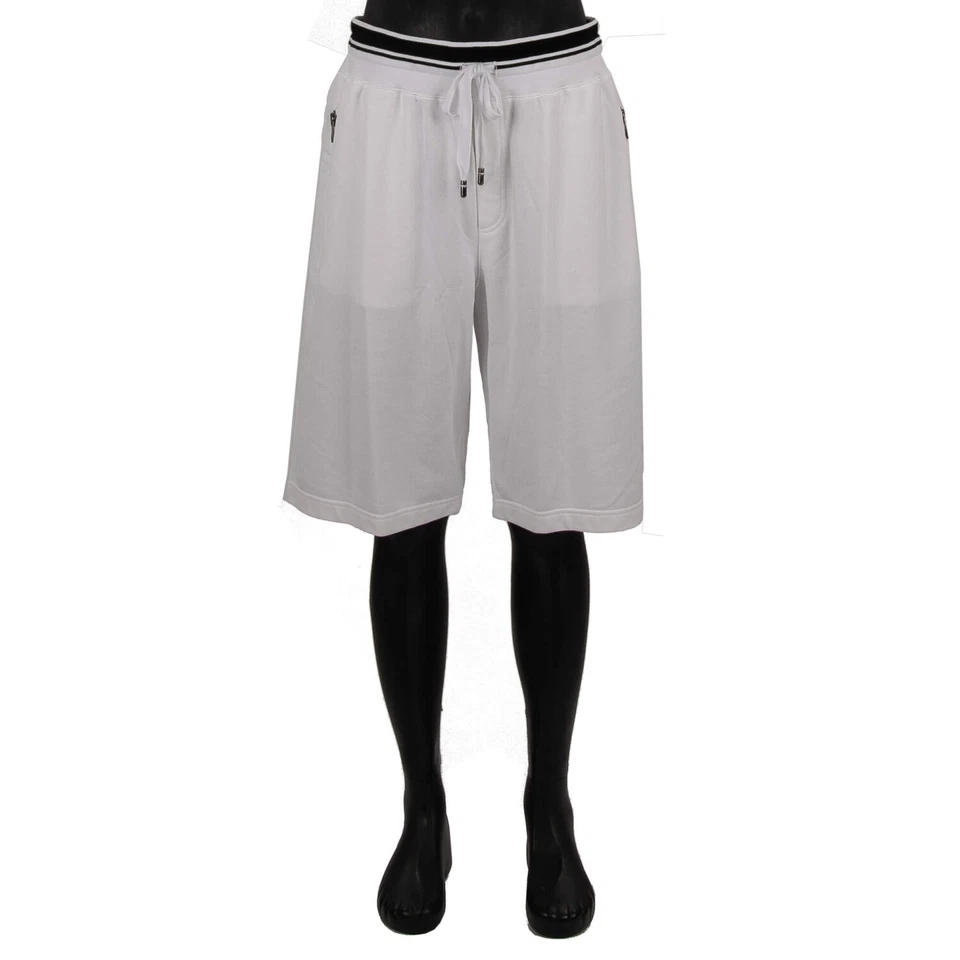 DOLCE & GABBANA Algodón Sudaderas Pantalones Cortos con Corona Logo Estampado Blanco Negro 11392 Foto 4 de 4