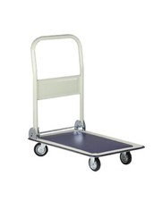 Carrello acciaio con pianale e maniglione richiudibile.  Portata Kg 150