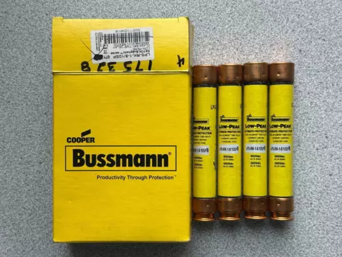 NEW LOT OF 4 EATON COOPER BUSSMANN LOW-PEAK TIME DELAY FUSES LPS-RK-1-8/10SP