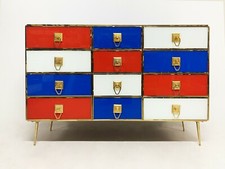 Cassettiera colorata bianco, rosso, blu - anni '70