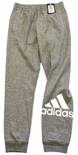 adidas Fleece Jogger Sweatpant Boys Medium 10/12 Grey Heather Inside Drawcord