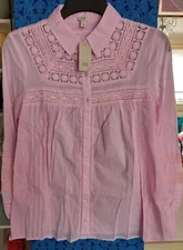 River Island Pink Pretty Roman Embroidered Crochet Top (Multiple Sizes Available