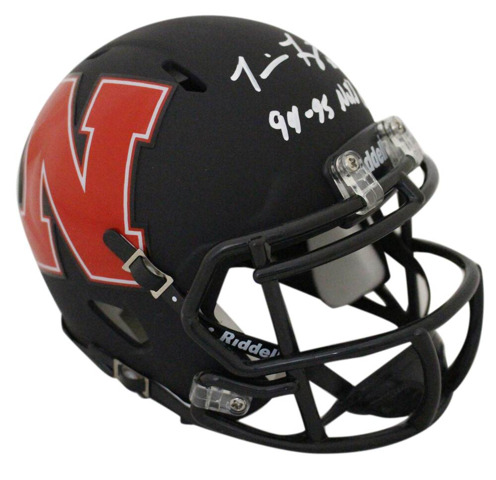 Tommie Frazier Autographed Signed Nebraska Cornhuskers Amp Mini Helmet Champs Beckett 