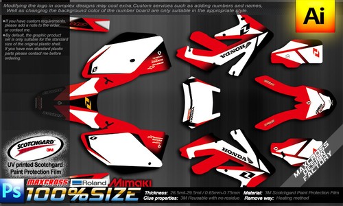 Maxcross Design Graphic kit Full Decal FOR HONDA 2004-2019 CRF250X CRF450X - Foto 2 di 2