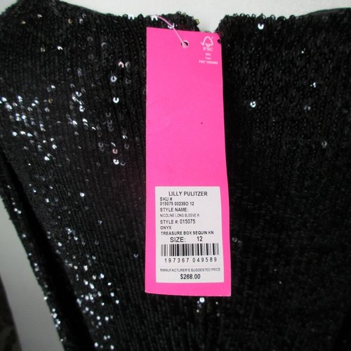 NWT Women Lilly Pulitzer Nicoline L/S Romper Onyx Treasure Box Sequin Knit 12 - Picture 7 of 13