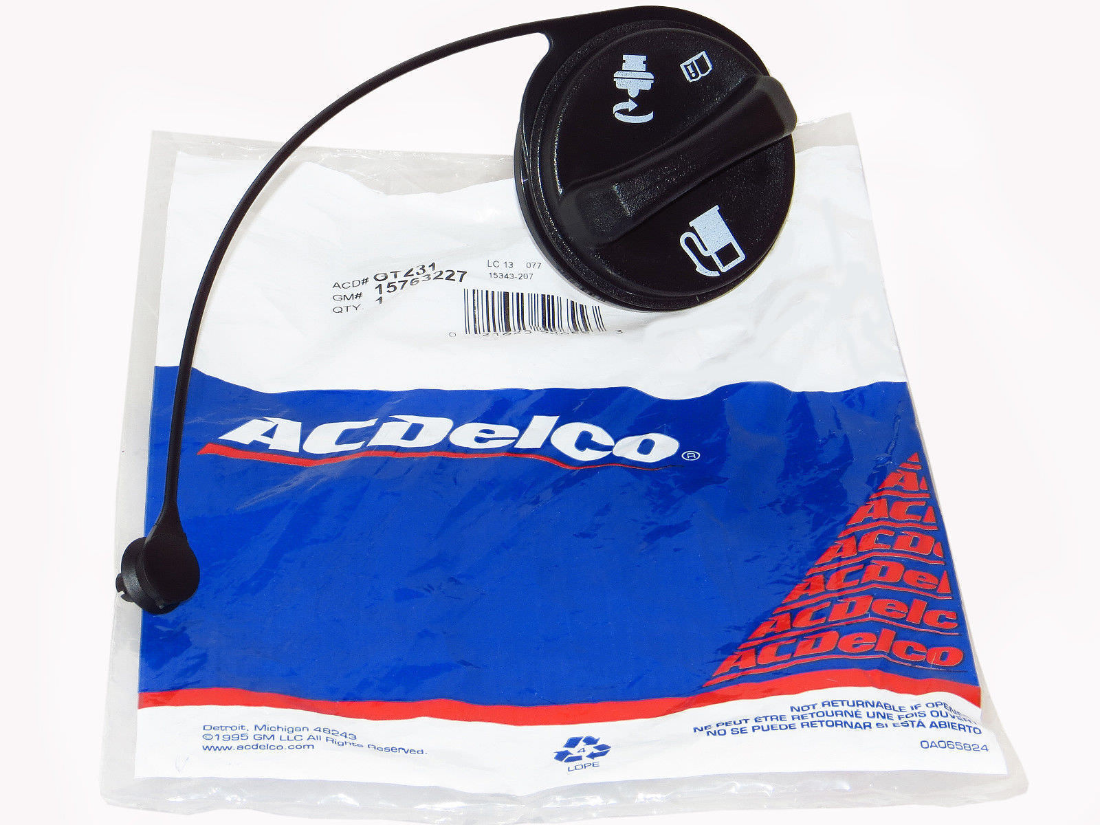 New OEM Gas Cap ACDelco GT231 GM 15763227 Fuel Tank Cap, Gas Cap