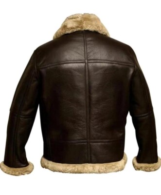 Men's RAF B3 Bomber Aviator Real Leather Jacket Sheep Skin Pilot