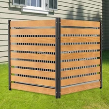 H&ZT Air Conditioner Fence Metal Post Wood Fence Panels Privacy Fence Screen