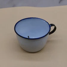 Vintage Sweden White Enamel Tea Cup