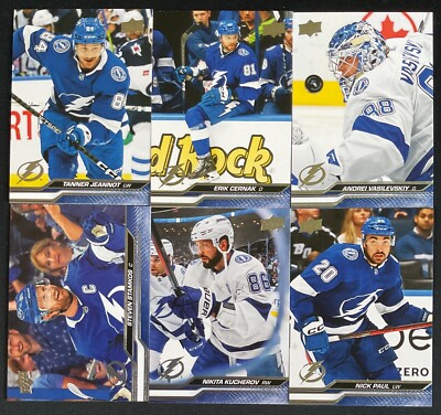 Tampa Bay Lightning 2023-24 Upper Deck Series One (6) Card Base Team Set