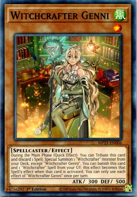 YuGiOh 2021 Tin of Ancient Battles Witchcrafter Genni Mp21-en006