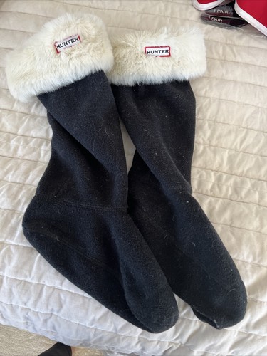 Hunter Women's Original 6-Stitch Cable Boot Socks Black/Grey